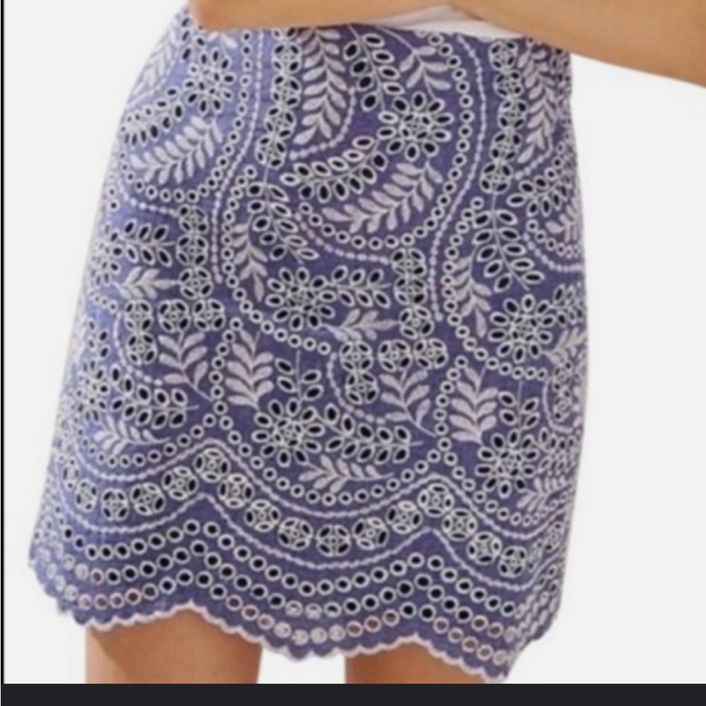 FINAL SALE Loft Eyelet A Line Skirt 00P